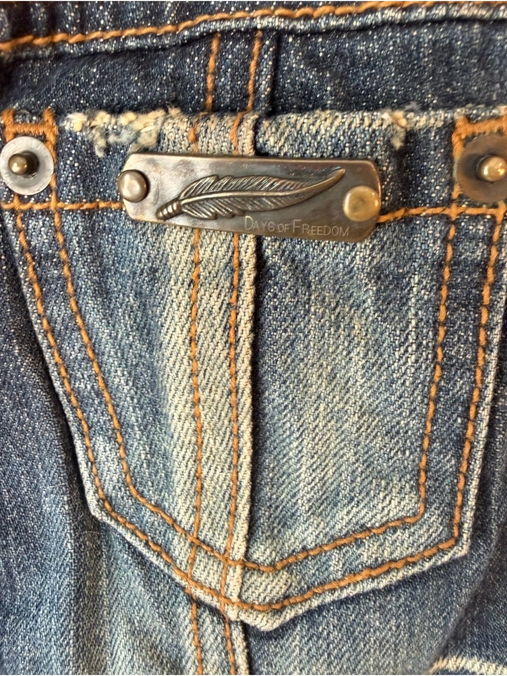 Days of Freedom Distressed Dark Denim Vest Size XS or XXS Y2K Festival Boho - Picture 7 of 13